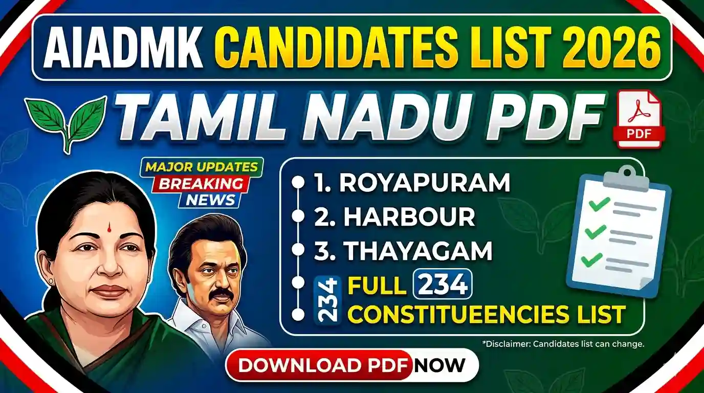 AIADMK Candidates List 2026 Tamil Nadu