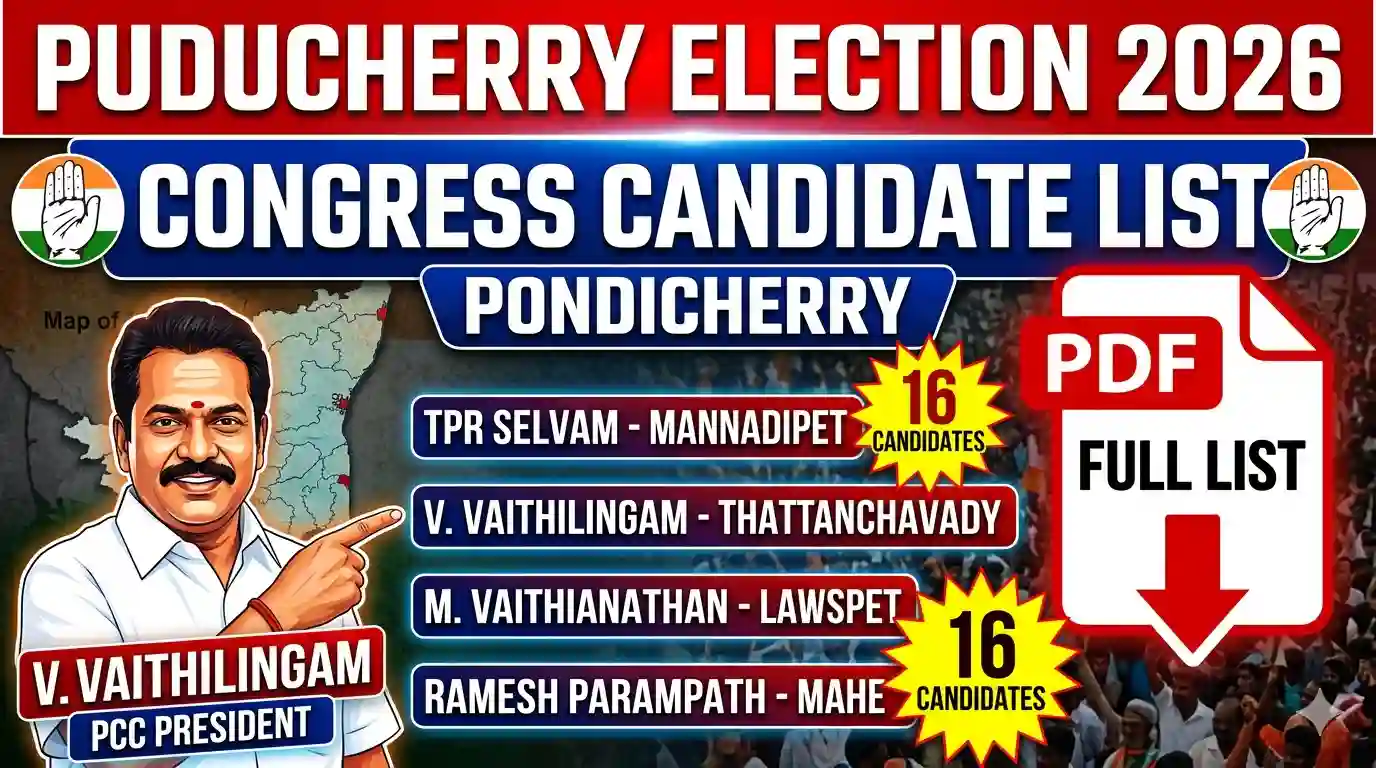 Congress Candidate List 2026 Pondicherry