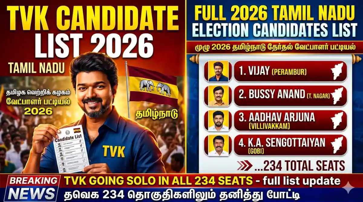TVK Candidate List 2026 Tamil Nadu