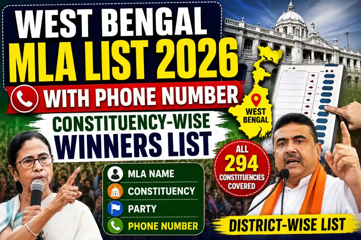 West Bengal MLA List 2026 with Phone Number