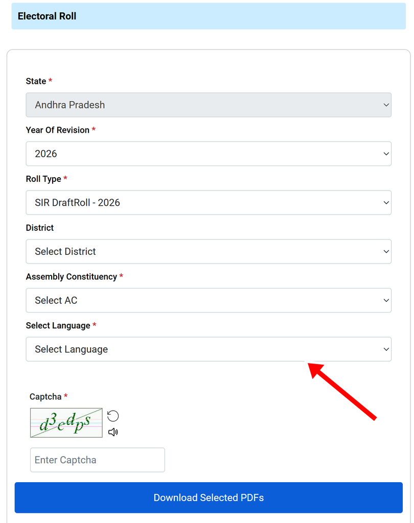 Select Your Preferred Language